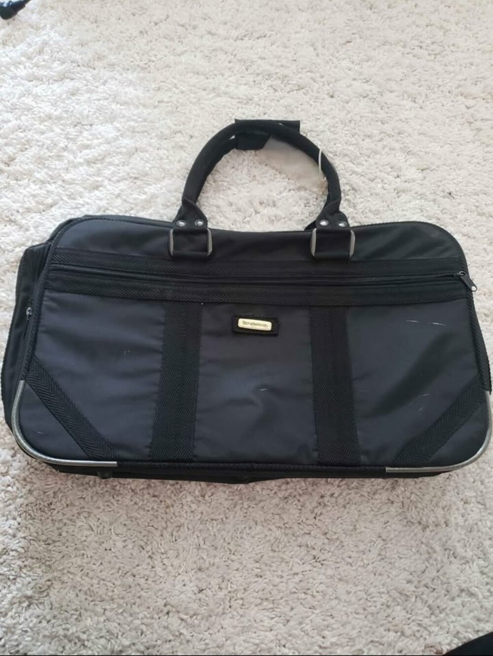 Stradivarius Black Women's Or Mens Briefcase Bag - Professional Carry Case